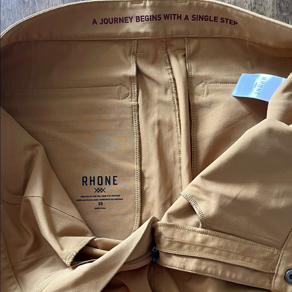 Men's Tan/Gold Rhône commuter Pants 35 x 32 - Picture 2 of 6
